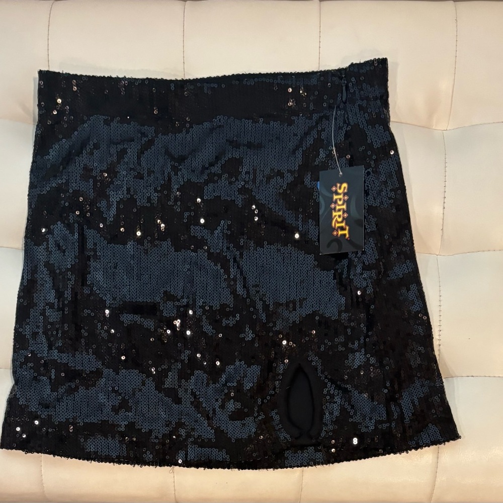Spirit Black Sequin Mini Skirt
